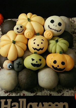 プーさん＆ジャックのハロウィンちぎりパン-レシピのメイン写真