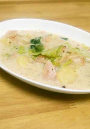 白菜とハムの生姜ミルクスープ♪-レシピのメイン写真