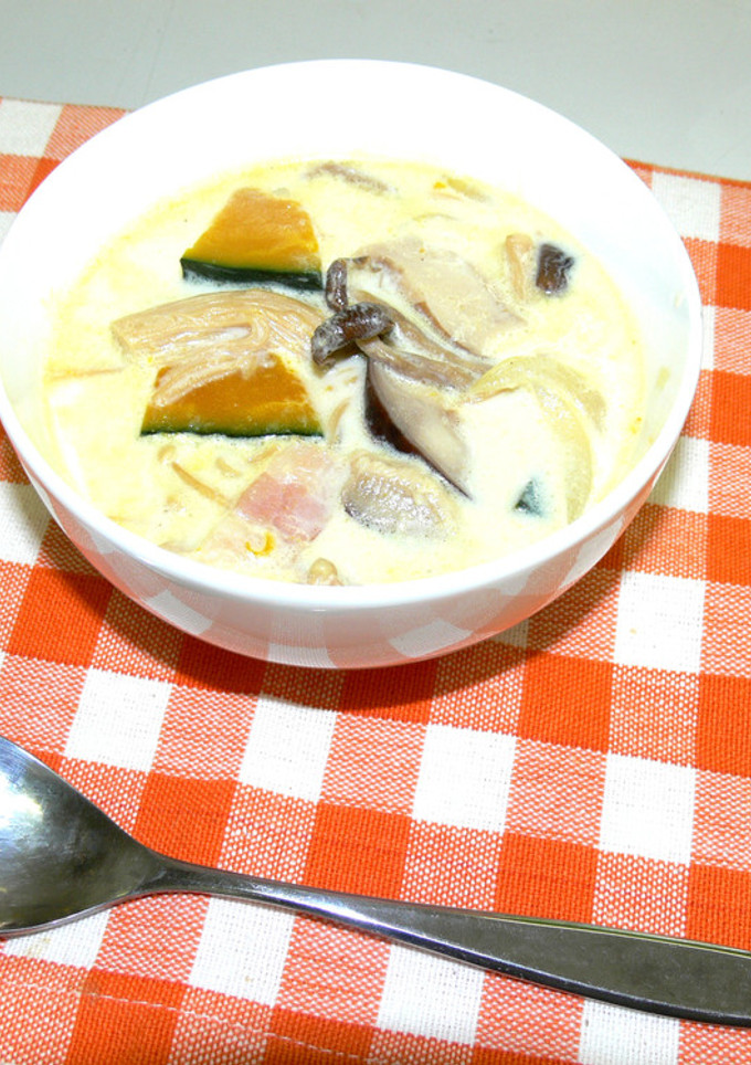 三種のきのことカボチャのスープ-レシピのメイン写真
