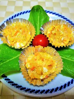 ゆで卵とツナのアルミカップ焼き-レシピのメイン写真