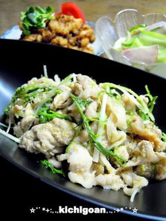 豚肉と水菜のゴマしょうが焼き-レシピのメイン写真