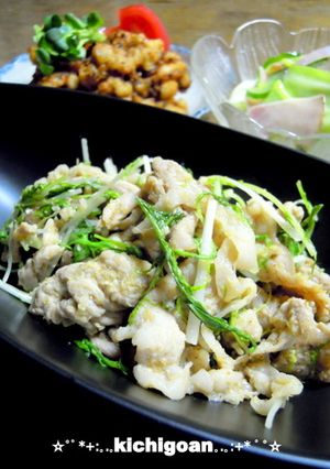 豚肉と水菜のゴマしょうが焼き-レシピのメイン写真