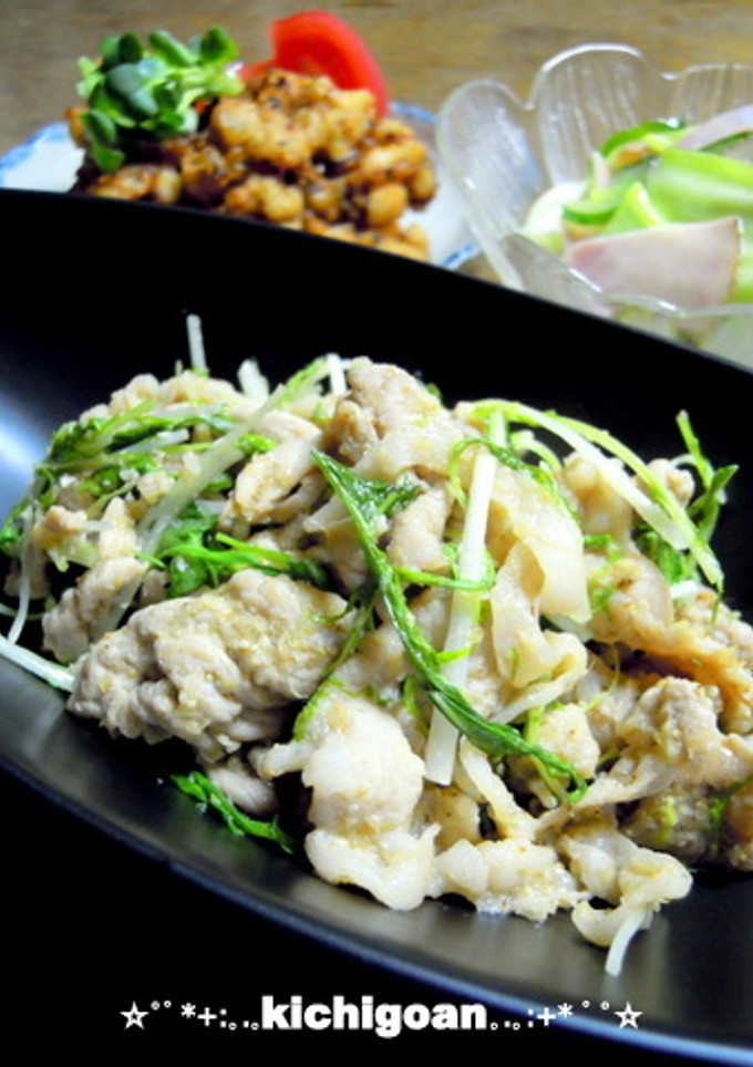 豚肉と水菜のゴマしょうが焼き-レシピのメイン写真
