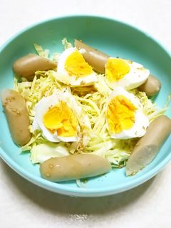 キャベツウインナーゆで玉子サラダ-レシピのメイン写真