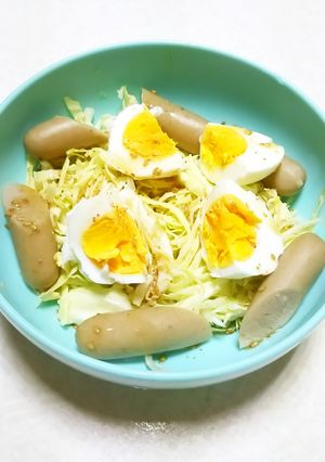 キャベツウインナーゆで玉子サラダ-レシピのメイン写真