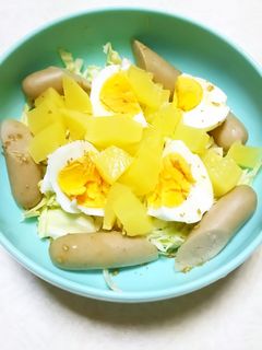キャベツたくあんウインナーゆで玉子サラダ-レシピのメイン写真
