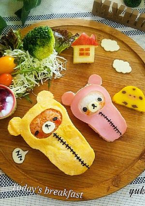 寝袋リラックマオムライス&コリラックマ-レシピのメイン写真