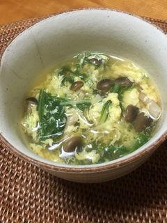 簡単!水菜とキノコあっさり春雨スープ-レシピのメイン写真