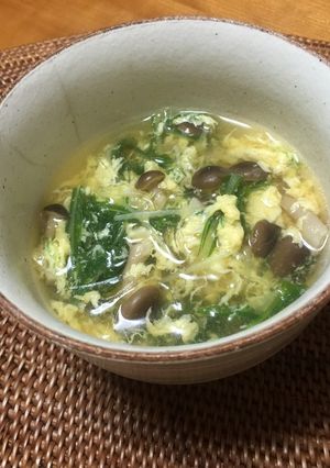 簡単！水菜とキノコあっさり春雨スープ-レシピのメイン写真