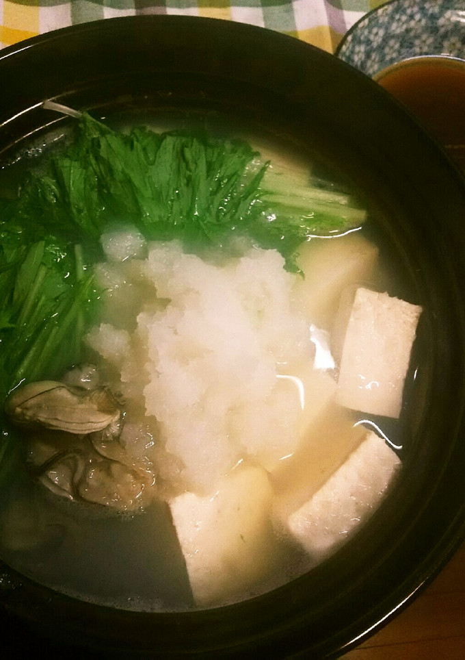 牡蠣と水菜DEみぞれ鍋♪-レシピのメイン写真