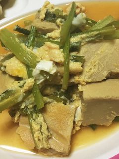 高野豆腐と小松菜の卵とじ-レシピのメイン写真