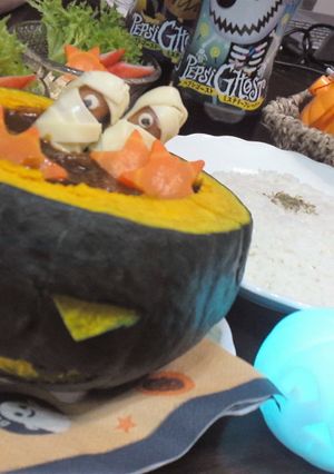 ハロウイン南瓜カレー！ミイラもいるよ♪-レシピのメイン写真