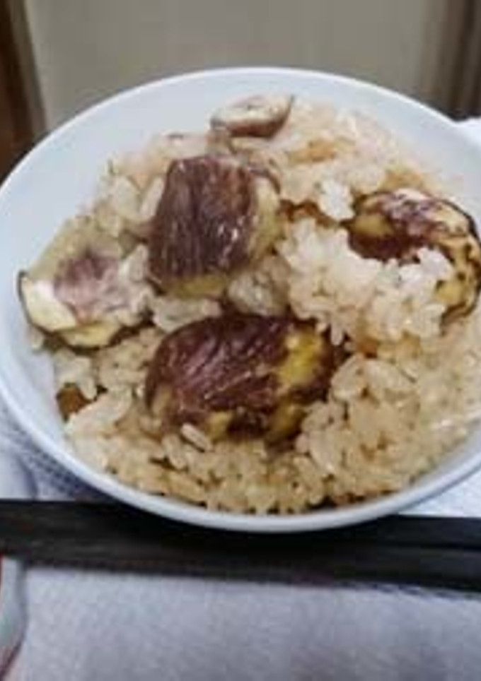 栗ごはん：栗の皮むき裏技！古米＋もち米！-レシピのメイン写真