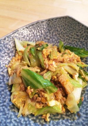 だし旨！ひき肉キャベツえのきのごま油炒め-レシピのメイン写真