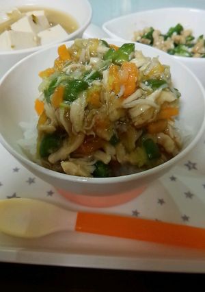 離乳食完了期○ささみ入り野菜丼☆中華風-レシピのメイン写真