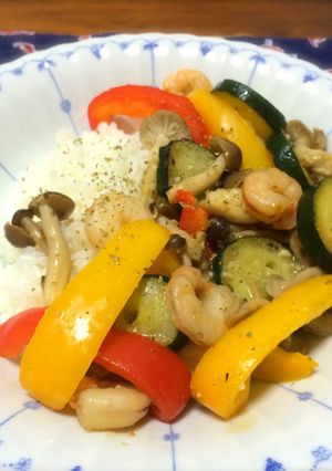 カラフル野菜のシーフードごはん-レシピのメイン写真
