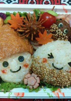 キャラ弁　秋♪ 遠足 どんぐり・くり-レシピのメイン写真