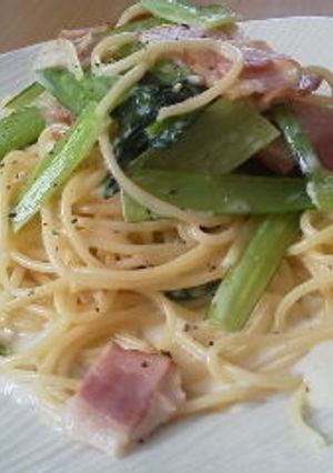 ベーコンと小松菜のクリームパスタ-レシピのメイン写真