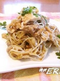 豚肉ときのこの春雨炒め~♪♪-レシピのメイン写真