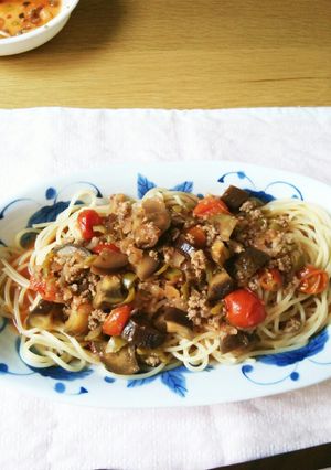 夏野菜のトマトソースパスタ-レシピのメイン写真