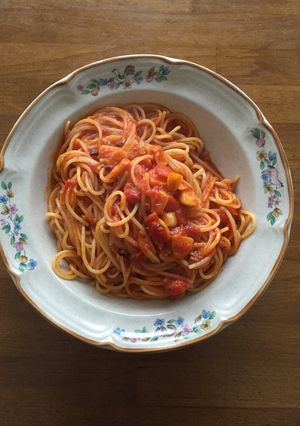 ニンニクとトマトのスパゲティ-レシピのメイン写真