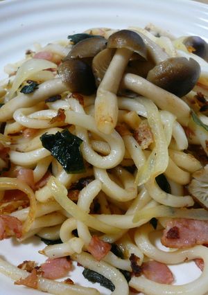 大葉とベーコンの焼きうどん-レシピのメイン写真