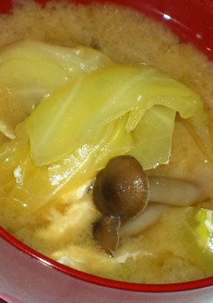 キャベツとシメジのお味噌汁-レシピのメイン写真