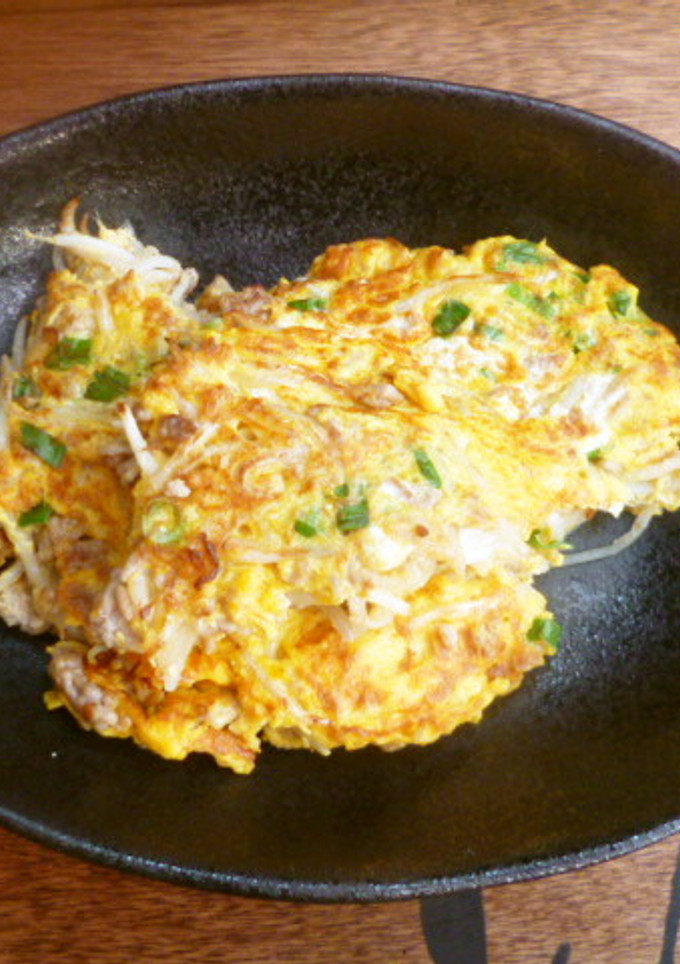 もやしとひき肉の玉子焼き♪-レシピのメイン写真