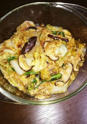 白菜とチンゲン菜の八宝菜風卵あんかけ-レシピのメイン写真