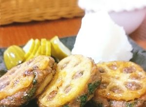 れんこんのさんますり身はさみ焼き-レシピのメイン写真