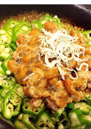 オクラ納豆 シラスのせ❤️-レシピのメイン写真