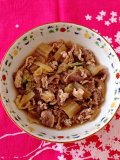 時短で簡単♬牛肉と白菜のすきやき風煮込み-レシピのメイン写真