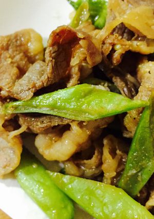 牛こまとインゲンの甘辛炒め-レシピのメイン写真