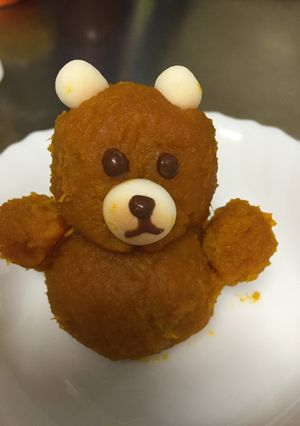スイートかぼちゃDEクマ☆誕生日の離乳食-レシピのメイン写真