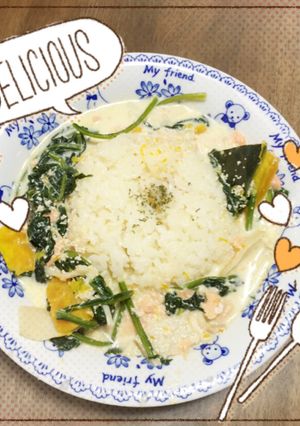 ほうれん草と鮭の明太子クリームリゾット♪-レシピのメイン写真