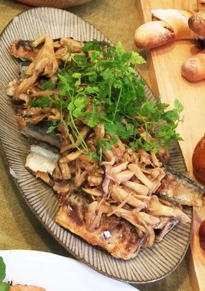 さんまの和風きのこソースかけ-レシピのメイン写真