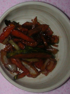 かぼちゃ&玉葱&生姜の焼き肉のタレ炒め-レシピのメイン写真