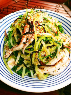 ひじきと水菜ともやしとイカの和風ナムル-レシピのメイン写真