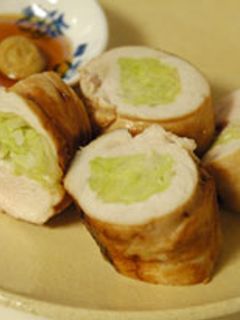 鶏肉のキャベツ巻き からし醤油で-レシピのメイン写真