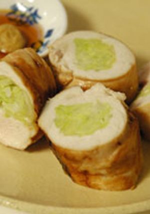 鶏肉のキャベツ巻き　からし醤油で-レシピのメイン写真