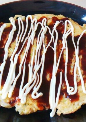 そうめん+サラダリメイク☆素麺お好み焼き-レシピのメイン写真