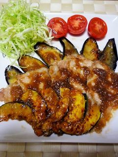 なすとかぼちゃも☆薄豚ロース肉の生姜焼き-レシピのメイン写真