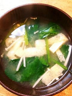 ほうれん草とえのきの味噌汁-レシピのメイン写真