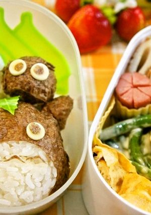 トトロ＆小トト＆まっくろくろすけおにぎり-レシピのメイン写真