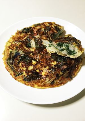 フライパンで！ほうれん草と蓮根のキッシュ-レシピのメイン写真