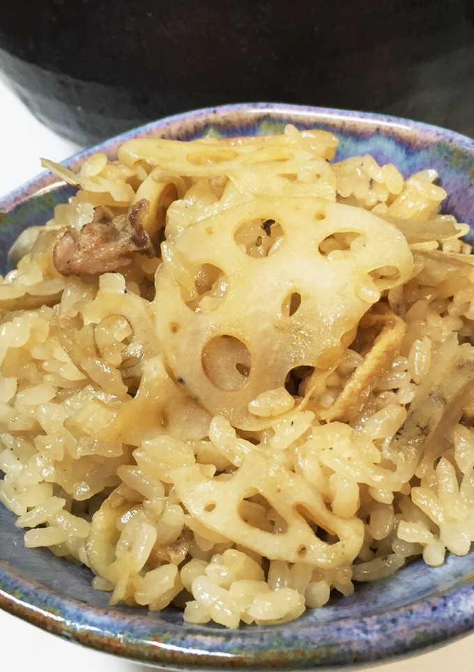 しゃきしゃき!! 自慢の蓮根炊き込みご飯-レシピのメイン写真