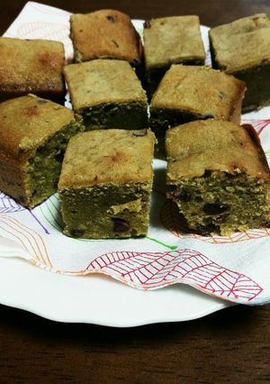 卵白を使って♪抹茶と小豆の簡単ケーキ-レシピのメイン写真