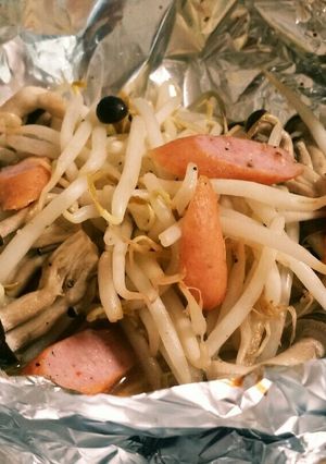 簡単お摘みモヤシのホイル焼-レシピのメイン写真