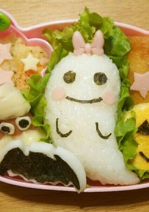 キャラ弁 ハロウィン☆おばけちゃん☆-レシピのメイン写真