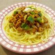 ☆ひとりごはん☆キムチの素でピリ辛パスタ
